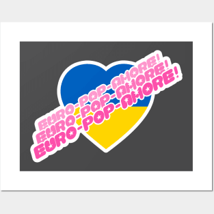 Blue and Yellow Heart Amore Posters and Art
